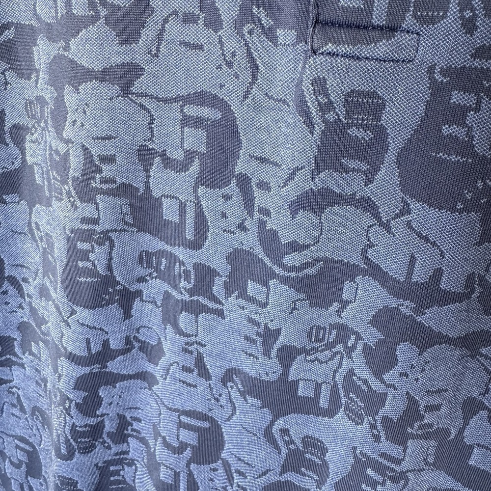 Peter Millar Guitar Jacquard Print Performance Polo Shirt Mens XL Musician READ - Picture 3 of 10